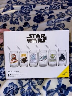 Limited edition Star Wars glassware set of 6, each with its own glass straw